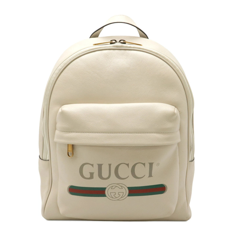 Gucci Backpack Rucksack Daybag Rucksack Daypack Leather Ivory White
